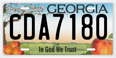 GA license plate CDA7180