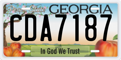 GA license plate CDA7187