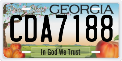 GA license plate CDA7188
