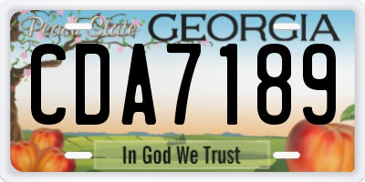 GA license plate CDA7189
