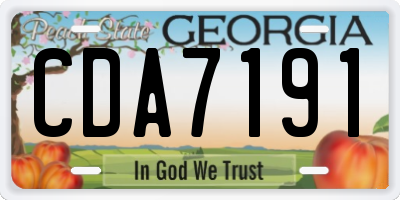 GA license plate CDA7191