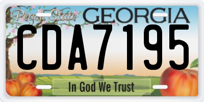 GA license plate CDA7195