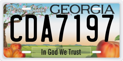 GA license plate CDA7197