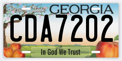 GA license plate CDA7202