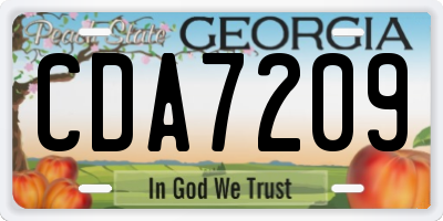 GA license plate CDA7209
