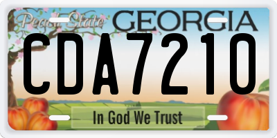 GA license plate CDA7210