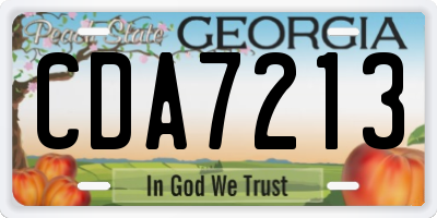 GA license plate CDA7213