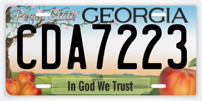 GA license plate CDA7223