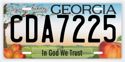 GA license plate CDA7225
