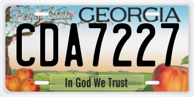 GA license plate CDA7227