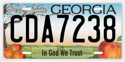 GA license plate CDA7238