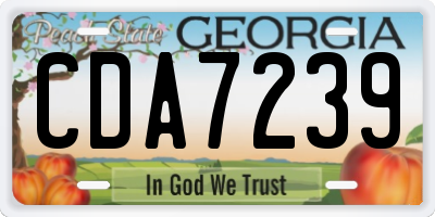 GA license plate CDA7239