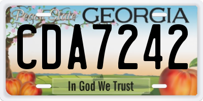 GA license plate CDA7242