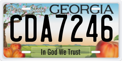 GA license plate CDA7246