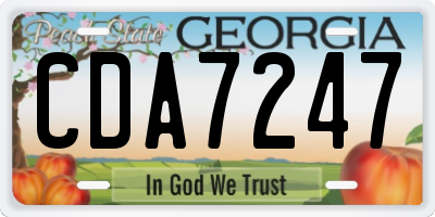 GA license plate CDA7247