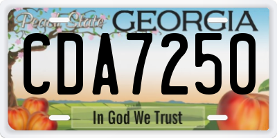 GA license plate CDA7250