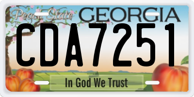 GA license plate CDA7251