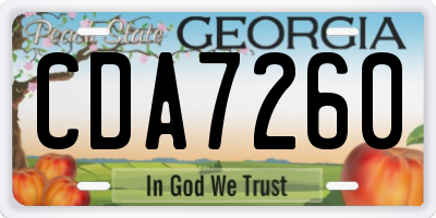 GA license plate CDA7260