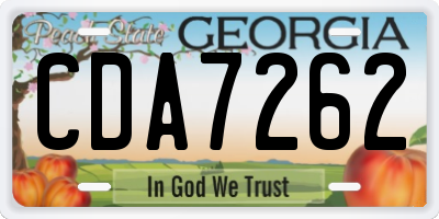 GA license plate CDA7262