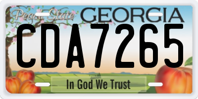 GA license plate CDA7265