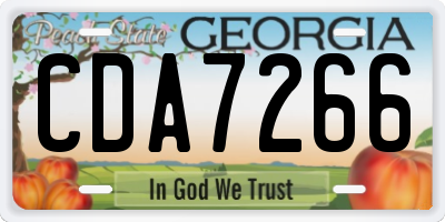 GA license plate CDA7266