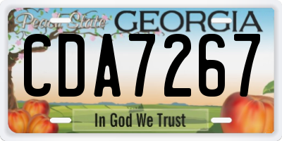GA license plate CDA7267