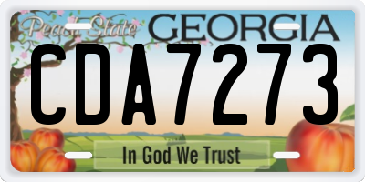 GA license plate CDA7273