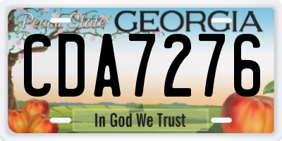 GA license plate CDA7276