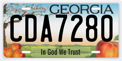GA license plate CDA7280