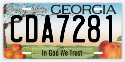 GA license plate CDA7281