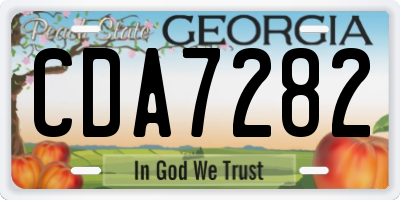 GA license plate CDA7282