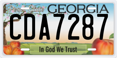 GA license plate CDA7287