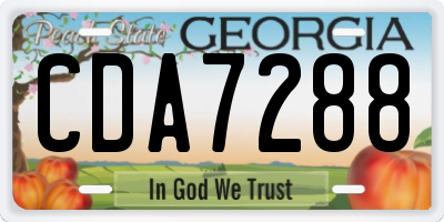 GA license plate CDA7288