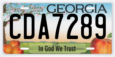 GA license plate CDA7289