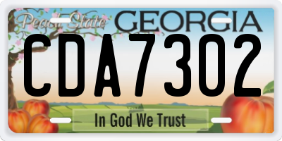 GA license plate CDA7302