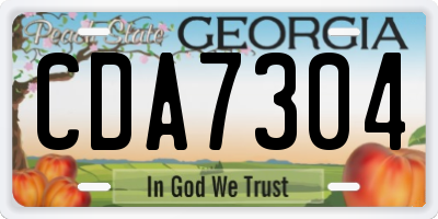 GA license plate CDA7304