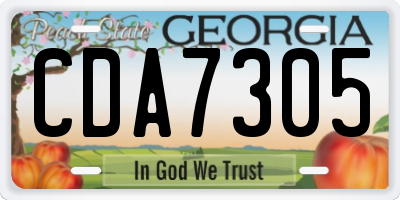 GA license plate CDA7305
