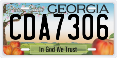 GA license plate CDA7306