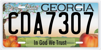 GA license plate CDA7307