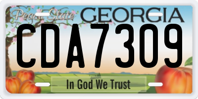 GA license plate CDA7309