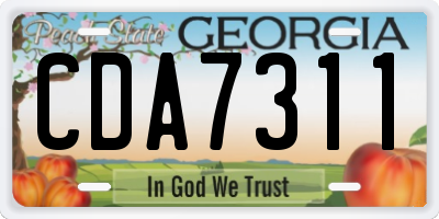 GA license plate CDA7311