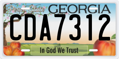 GA license plate CDA7312