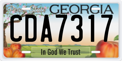 GA license plate CDA7317