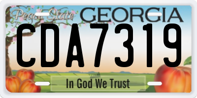 GA license plate CDA7319