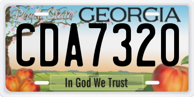 GA license plate CDA7320