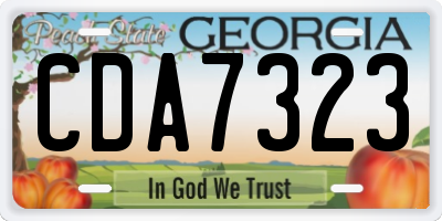 GA license plate CDA7323