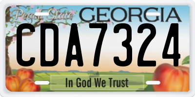 GA license plate CDA7324