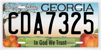 GA license plate CDA7325