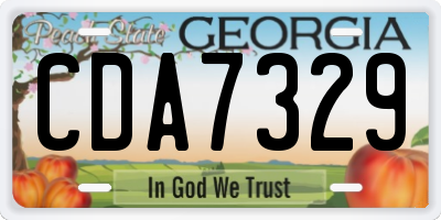 GA license plate CDA7329