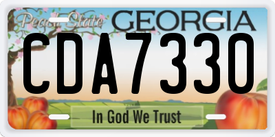 GA license plate CDA7330
